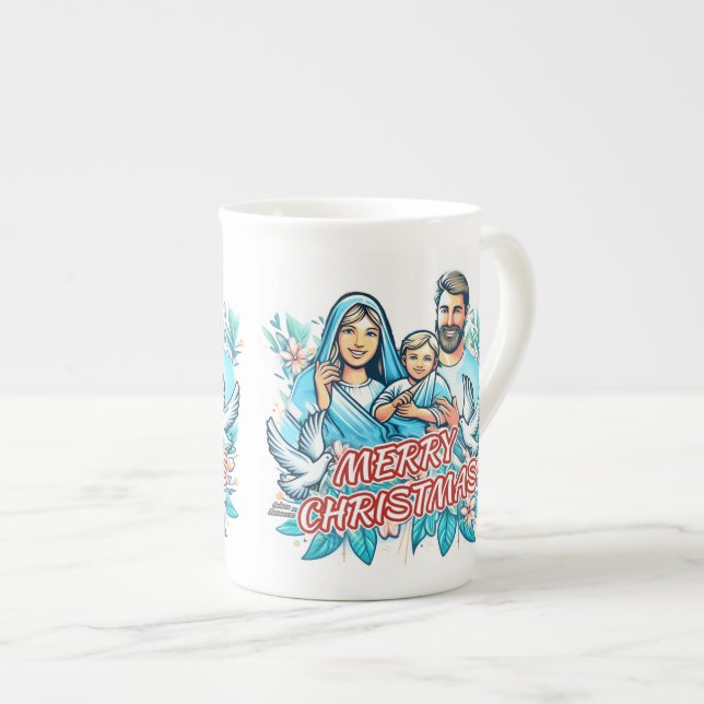 Merry Christmas  Bone China Mug (Front Right)