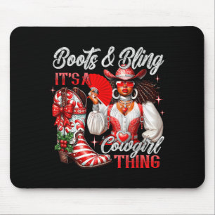 Merry Christmas Boots &amp; Bling Its A Cowgirl Th Mouse Pad