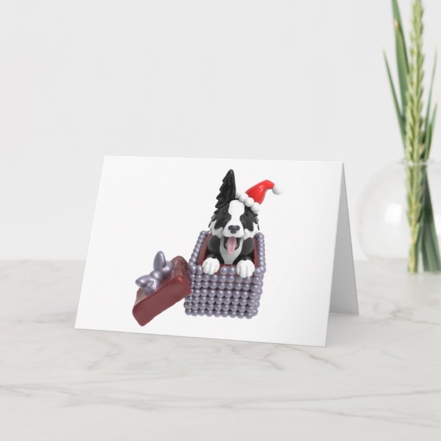 Merry Christmas Border Collie Card (Front)