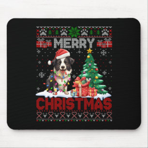 Merry Christmas Border Collie Dog Lovers Ugly Xmas Mouse Pad
