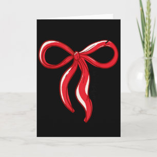 Merry Christmas Bow Red Santa Xmas Coquette Aesthe Card