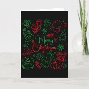 Merry Christmas Bow Santa Xmas Coquette Aesthetic Card