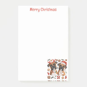 Merry Christmas Boxer Dogs Post-it Notes