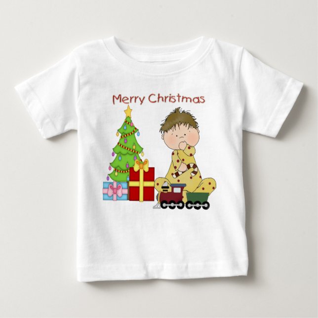 Merry Christmas Boy Infant Long Sleeve T-Shirt (Front)