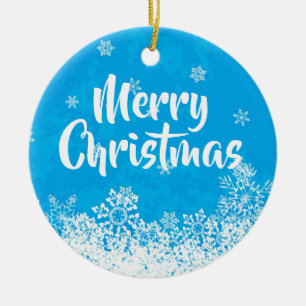 Merry Christmas Bright Blue Tree Gift / Ornament