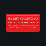Merry Christmas Bright Red White Return Address Label<br><div class="desc">Add some extra cheer to your holiday cards and invitations with our festive Merry Christmas return address labels. This stylish Christmas design features 'Merry Christmas' in white handwritten modern typography on a bright red background. Simply add your name and address. Exclusively designed for you by Happy Dolphin Studio. If you...</div>