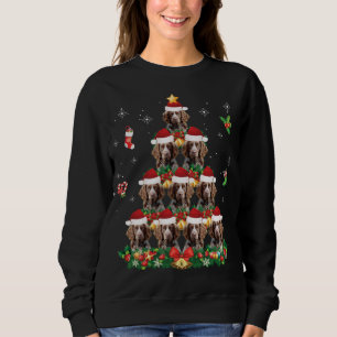 Merry Christmas Brittany Spaniel Dog Santa Tree Pa Sweatshirt
