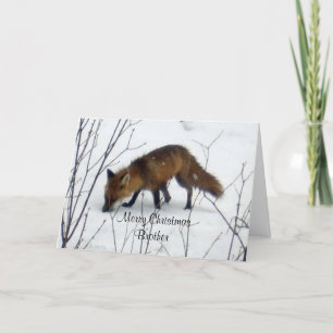 Merry Christmas Brother-Fox in Snow Holiday Card