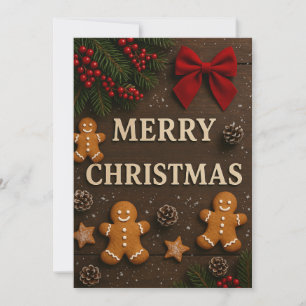 Merry Christmas Brown Christmas Cookies Holiday Card