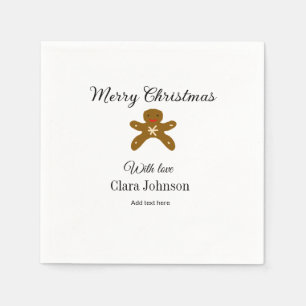 Merry Christmas brown cookies add name with love h Napkin