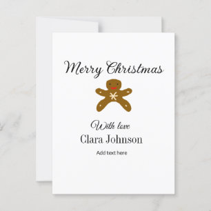 Merry Christmas brown cookies add name with love h Postcard
