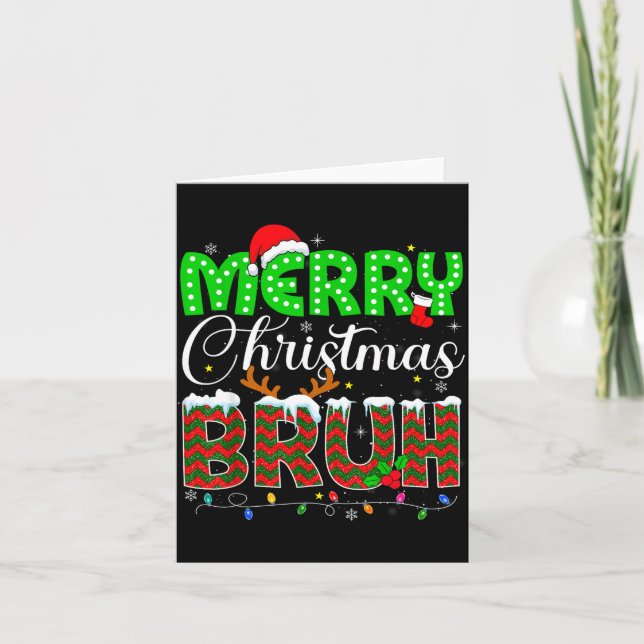 Merry Christmas Bruh Boys Teens Kids Men Xmas Paja Card (Front)