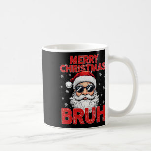 Merry Christmas Bruh Funny Santa Claus Retro Men W Coffee Mug