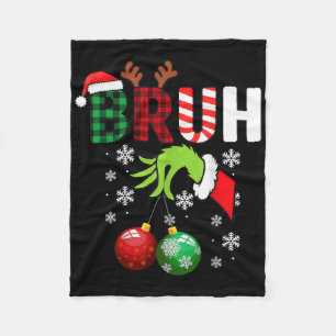 Merry Christmas Bruh Kids Teens Boys Funny Humour  Fleece Blanket