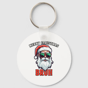 Merry Christmas Bruh Santa Claus Sungles Key Ring