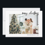 Merry Christmas Brush Script Minimalist Photo Holiday Card<br><div class="desc">Merry Christmas.</div>