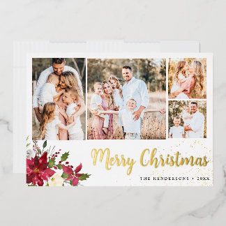 Merry Christmas Brush Script Photo Foil