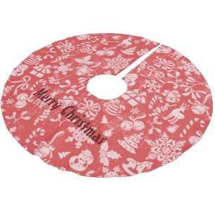 Merry Christmas Brushed Polyester Tree Skirt