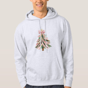 Merry Christmas Brushstroke Tree Hoodie