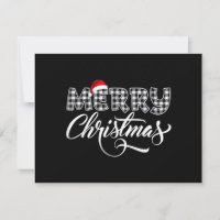 Merry Christmas Buffalo Black and White Plaid for