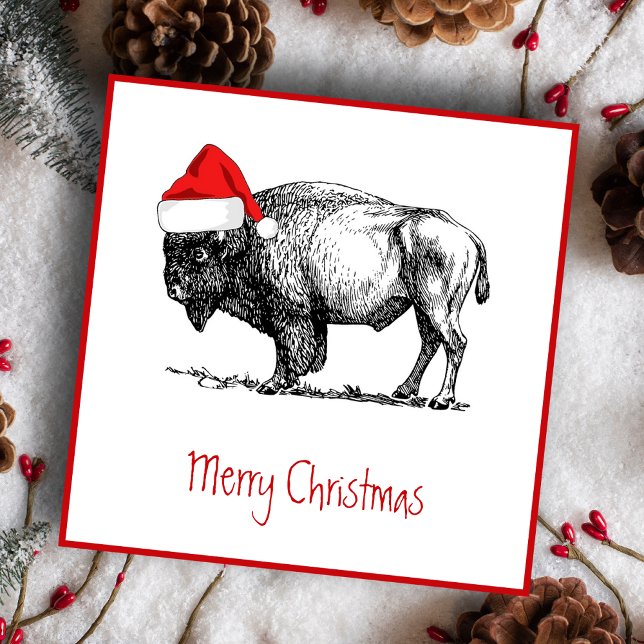 Merry Christmas Buffalo Holiday Card (Creator Uploaded)