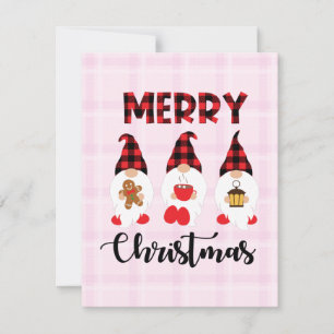 Merry Christmas- Buffalo Plaid Gnomes Card