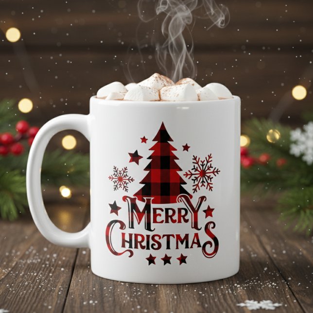 Merry Christmas Buffalo Plaid Holiday Coffee Mug (Merry Christmas Buffalo Plaid Holiday Coffee Mug)
