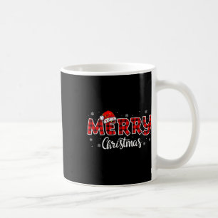 Merry Christmas Buffalo Plaid Red Santa Family Mat Coffee Mug
