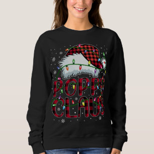 Merry Christmas Buffalo Plaid Red Santa Hat Poppy  Sweatshirt