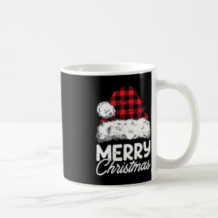 Merry Christmas Buffalo Plaid Red Santa Hat Xmas P Coffee Mug