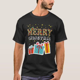 Merry Christmas Buffalo Plaid Red Santa Hat Xmas P T-Shirt