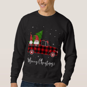 Merry Christmas Buffalo Plaid Red Truck Tree and G Sweatshirt