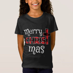 Merry Christmas Buffalo Plaid T-Shirt
