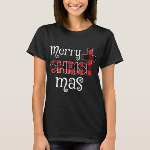 Merry Christmas Buffalo Plaid T-Shirt