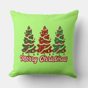 Merry Christmas Buffalo Plaid Trees-42019 Cushion