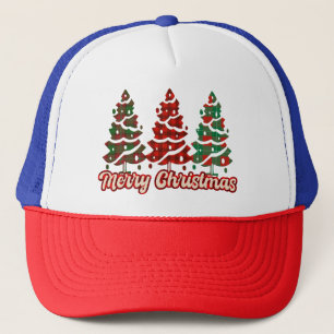 Merry Christmas Buffalo Plaid Trees-42019 Trucker Hat