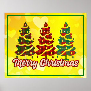 Merry Christmas Buffalo Plaid Trees Design-42019 Poster