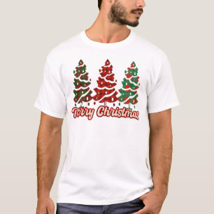 Merry Christmas Buffalo Plaid Trees Design-42019 T-Shirt