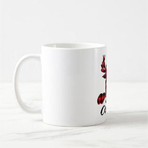 Merry Christmas Buffalo Red Plaid Reindeer Matchin Coffee Mug