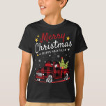 Merry Christmas Buffalo Truck Snowman Tree Red Pla T-Shirt<br><div class="desc">Merry Christmas Buffalo Truck Snowman Tree Red Plaid Xmas</div>