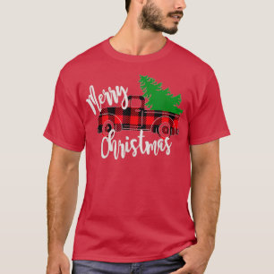 Merry Christmas Buffalo Truck Tree Red Plaid 3 T-Shirt