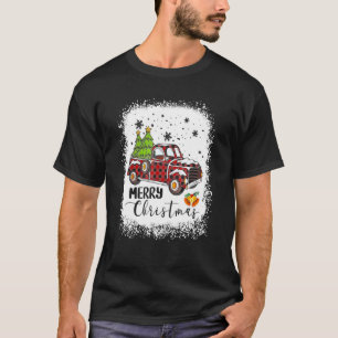 Merry Christmas Buffalo Truck Tree Red Plaid  Chri T-Shirt