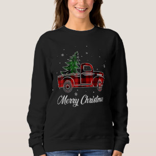 Merry Christmas Buffalo Truck Tree Red Plaid For M Sweatshirt