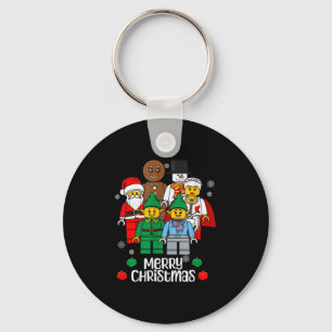 Merry Christmas Building Bricks Santa Elf Snowman  Key Ring