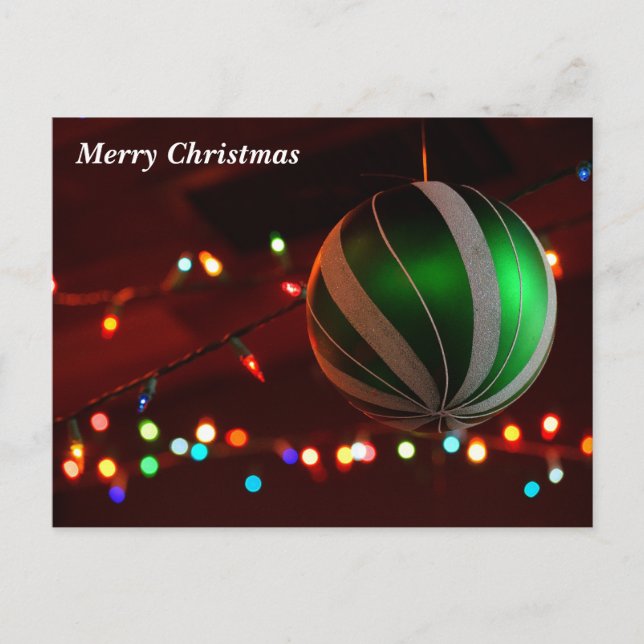 Merry Christmas Bulb decorations Holiday Postcard (Front)