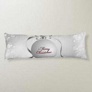 Merry Christmas Bulb Ornament with Stars in Silver Body Cushion