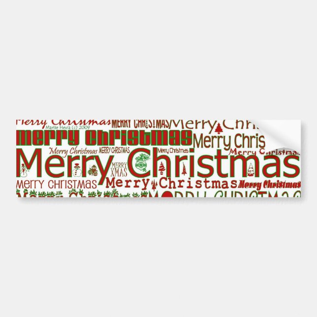 Merry Christmas Bumper Sticker (Front)