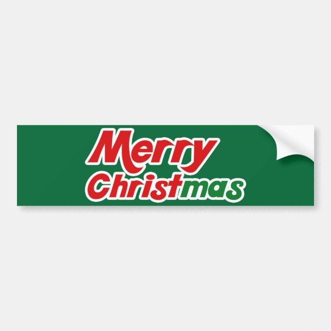 Merry Christmas Bumper Sticker (Front)