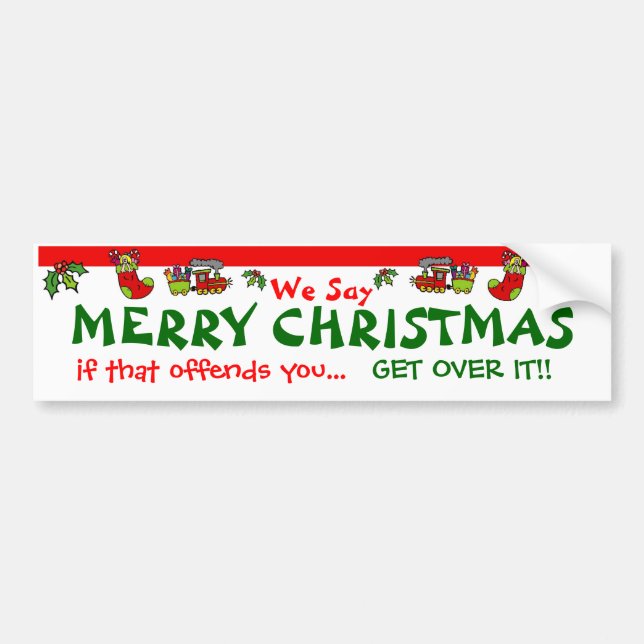 MERRY CHRISTMAS BUMPER STICKER (Front)