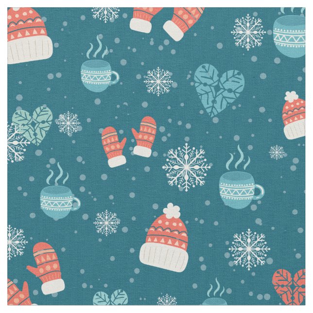 Merry Christmas bundles pattern - winter pattern Fabric (Close Up)